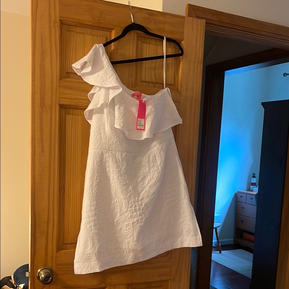 Lilly Pulitzer White One Shoulder Dress